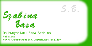 szabina basa business card